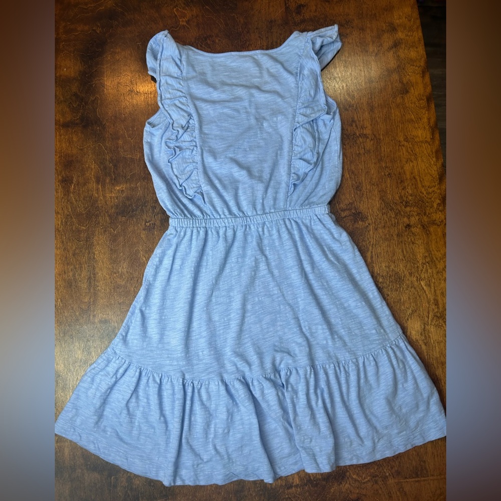LOFT Ruffle Blue Dress - Picture 8 of 16
